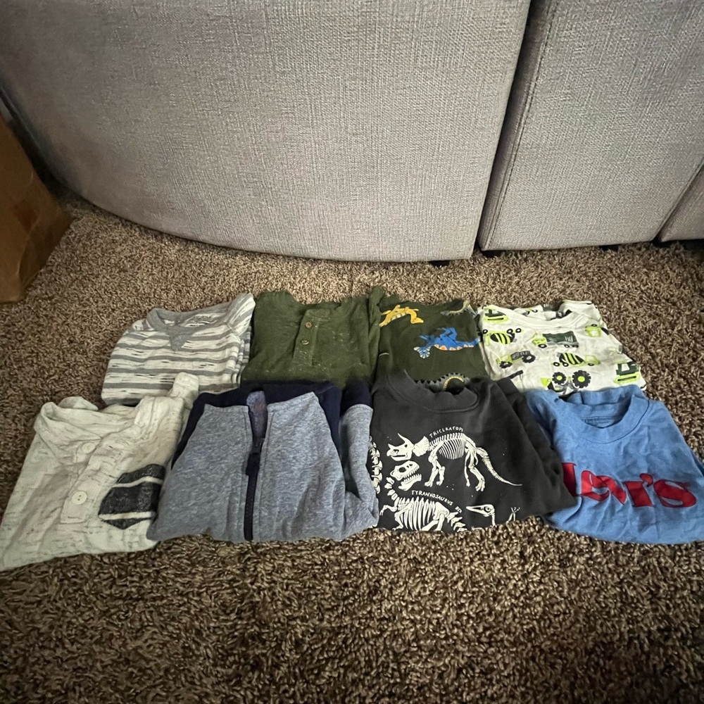Toddler boy winter shirts size 2T, all different brands